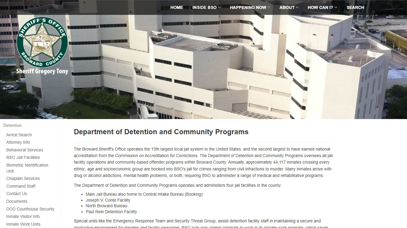 Department of Detention - Broward County Sheriff's Office